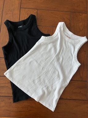 Cat & Jack Ribbed Tank Top Pair - Black & White